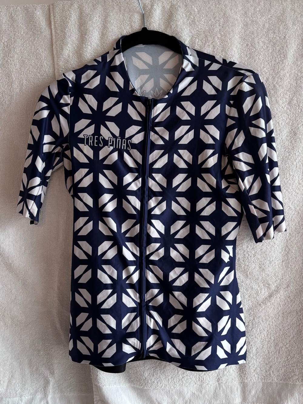 Tres Piñas Women's Navy & White Geo Cycling Jersey